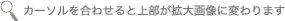 矢印を合わせると左部分が拡大画像に変わります