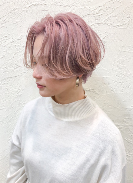 ピンクハンサムショート 名古屋の美容室 Buddy Hair バディヘア ピンクハンサムショート 名古屋の美容室 Buddy Hair バディヘア