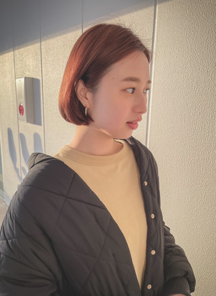 オレンジベージュボブスタイル 名古屋の美容室 Buddy Hair バディヘア オレンジベージュボブスタイル 名古屋の美容室 Buddy Hair バディヘア