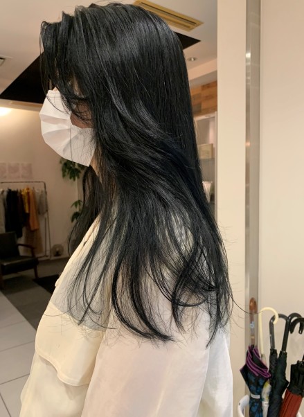ブリーチ無し ブルーブラック カラー 名古屋の美容室 Buddy Hair バディヘア ブリーチ無し ブルーブラック カラー 名古屋の美容室 Buddy Hair バディヘア